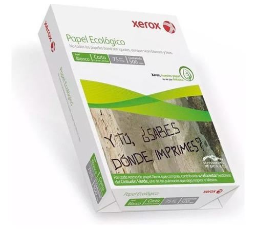 Hoja De Papel Tamaño Carta Xerox Ecologico Paquete 500 Hojas