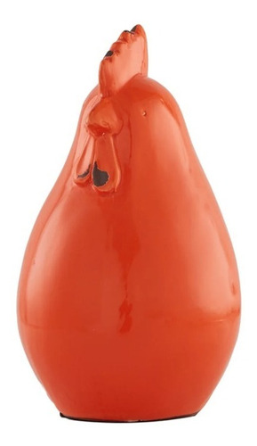 Adorno Gallina Naranja De Cerámica 21 Cm