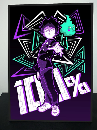 Cuadro Anime Mob Psycho 100 31x43 Madera