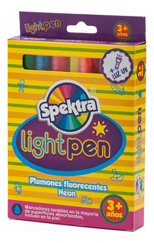 Plumones Neón Marcadores Con Luz Uv Brillantes Niños Lavable