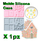 Molde Silicon Casa Gengibre Navidad Decoracion Galleta Full