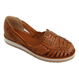 Zapatos Sandalias Huarache Artesanal Piel Color Nuez 1030