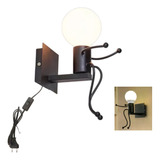 Lampara Aplique Muro Moderno Figura + Ampolleta Led E27