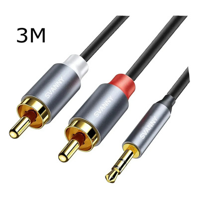 Cable Auxiliar A Rca Cable Audio Auxiliar Plug Jack 3.5 Mm Macho A 2 Rca 3m Color Negro Svanny, Compatible Con Celular, iPad, iPod, Tv Inteligente, Reproductor Mp3, Tableta, Pc | MercadoLibre