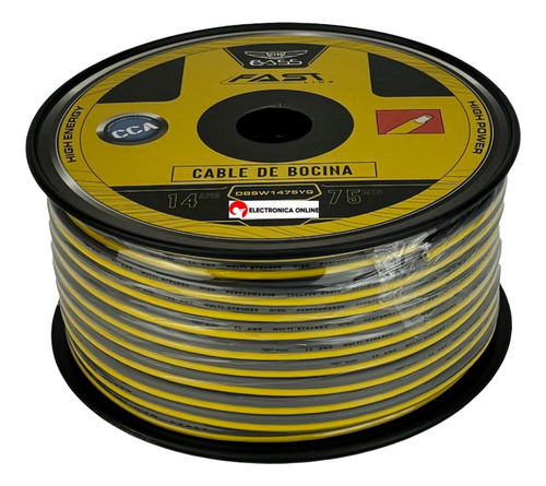 Rollo Con 75 Mts De Cable Para Bocina Calibre 14 Db Bass 