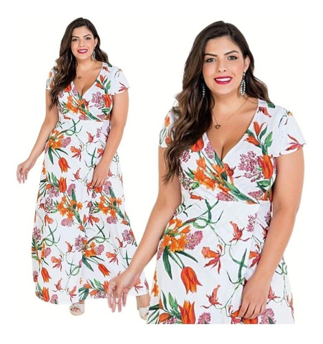 Vestido Transpassado Gestante Amamentação Plus Size 46 A 64