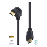 Cabo Hdmi 2.0 4k Ultra 3d 1 Conector 90º 2 Metros - H2090-2