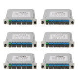 6 Piezas 1x8 Plc Módulo Divisor Óptico Ftth Tarjeta De Caset