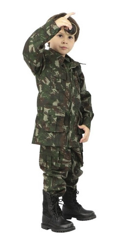 Farda Infantil Calça + Gandola Militar Tática Camuflada Eb