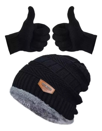 Conjunto Gorro + Um Par De Luva Touca Unissex 