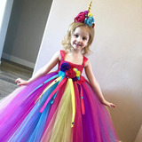 Vestido Largo De Unicornio Para Niña, Disfraz De Princesa