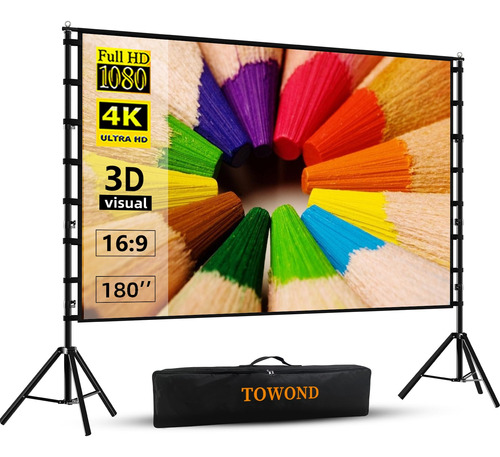 Pantalla Para Proyector 180 Pulgadas Con Soporte 4k 16:9