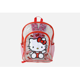 Mochila Hello Kitty Transparente Fast Forward Color Rojo Diseño De La Tela Lisa