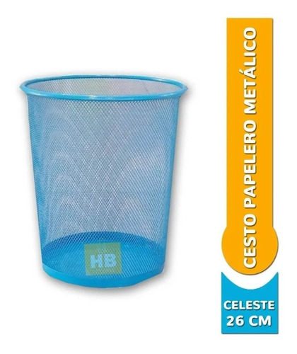 Cesto Papelero Basura Tacho Oficina Metalico Colores