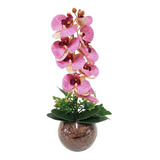 Arranjo De Orquídeas Artificiais Decoração Casa Mesa C/ Vaso