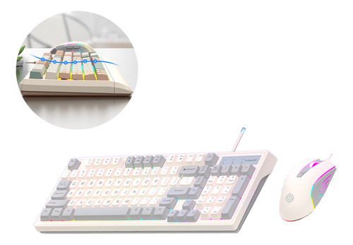 Teclado Mecânico Com Fio Conjunto De Mouse Luz De Fundo Rgb