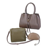 Bolso De Dama Taupe Correas Ajustables  Cross Monede 851-50