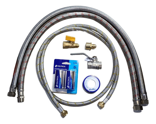 Kit Para Instalar Calentador D Paso Boiler Agua 1/2 Gas 3/8