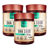 3x Ômega 3 Dha 1000 60 Cápsulas - Nutrify Sabor Sem Sabor