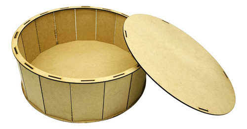 Caja Para Regalo (circular-redond) Mdf 40x40x15cm