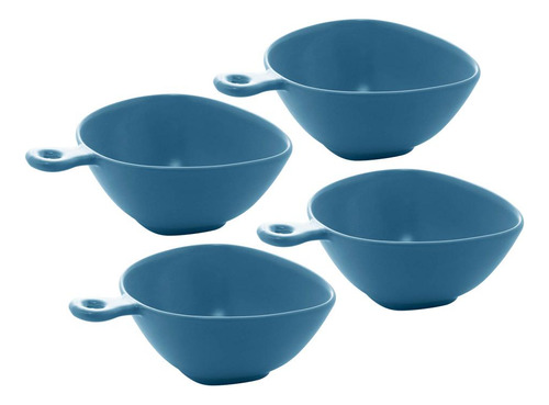 4 Bowls Wolff Nórdica Azul De Porcelana 14cm X 12cm X 6cm