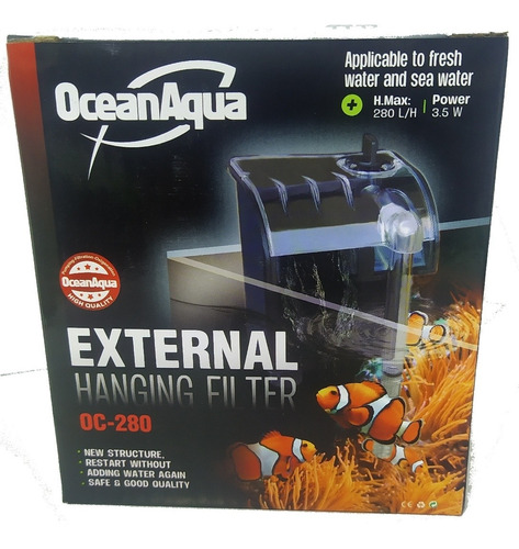 Filtro De Cascada  Ocean Aqua Oc-280  De 20 A 35 Litros