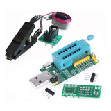 Programador Usb Ch341a + Pinza Soic8 + Cable Eeprom 24 25