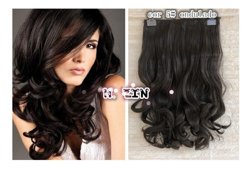 Cabelo Aplique Tic Tac Cor 2# Castanho Escuro Liso Organico