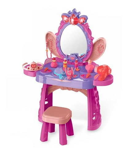 Set De Belleza Niñas Tocador Infantil 36 Pcs Luces Y Sonido