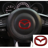 Logo Timón Volante Adhesiv Mazda 2-3-6 Skytive 1 Gener. Rojo