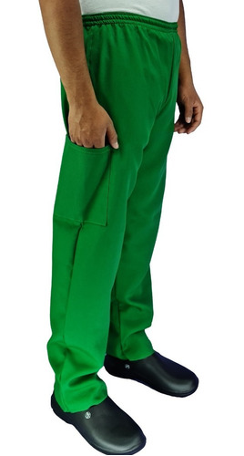 Pantalón Cargo Resorte Completo Multiusos Unisex Verde