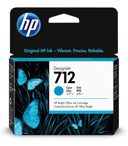 Tinta Hp 712 29 Ml Cyan Original (3ed67a)