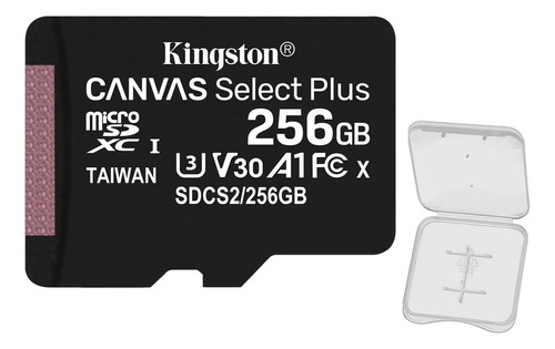 Cartão Memória Micro Sd Kingston 256gb  100mbs E Adap +case