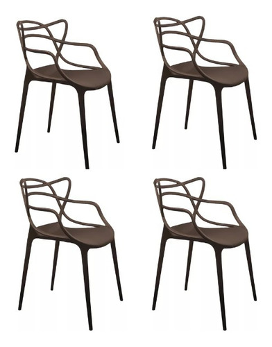 Set 4 Sillas Moderna Minimalista Estilo Master Comedor Negro