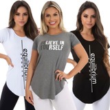 Kit 3 Blusas Academia Tapa Bumbum