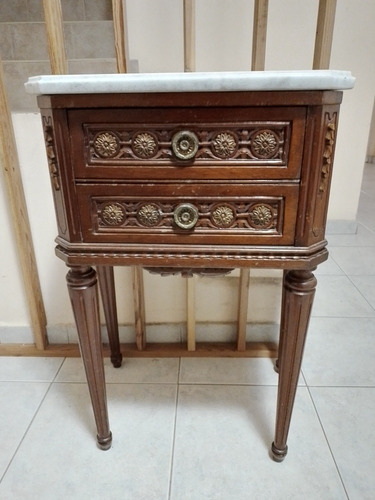 Mesa De Luz  Luis Xvi  De Cedro Y Marmol De Carrara.