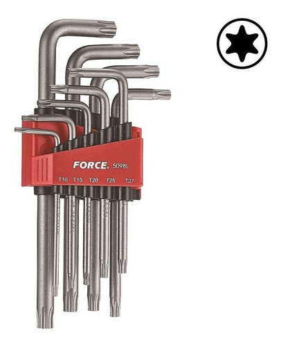 Juego Llaves Torx Largas De T10 A T50 9pz 5098l Force