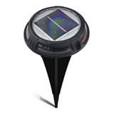 Estaca Focos Led Rgb Solar Exterior Piso Jardin Farol  4023