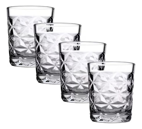 Set X 4 Vasos Trago Whisky Agua Vidrio Estrella Pasabahce