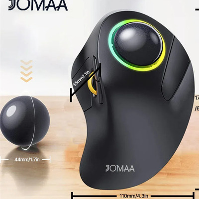 Ratón Trackball Inalámbrico Bluetooth+2.4 G Con Retroilumina