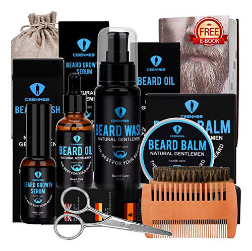 Kit De Aseo Para La Barba, Con Aceite, Suero De Crecimiento,