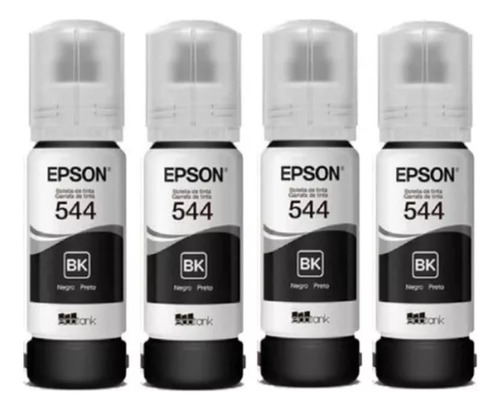 Kit X5 Tinta Epson 544 Negra Original L3110 L3210 L3150 