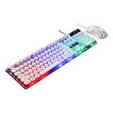 Kit Gamer Teclado Semi Mecânico Luminoso Abnt2 Mouse Pc Usb