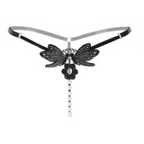 Lencería Tanga Hilo Con Perlas Estimulantes  Diseño Mariposa