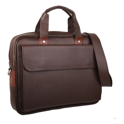 Maletin De Piel Negro Crossbody Hombre Portafolio Mensajera Color Chocolate Diseño De La Tela Cuero Genuino | Meses sin interés