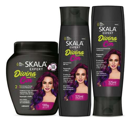 Kit Skala Divina Cor - Para Cabelos C/ Químicas Ou Coloridos