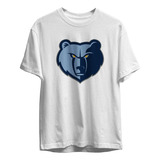 Remera Basket Nba Memphis Grizzlies Blanca Logo Completo