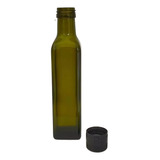 Botella Tequilera Cuadrada Verde 250 Ml C/tapa (50 Pzs)