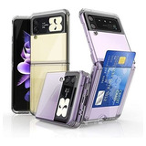 Funda Para Samsung Galaxy Z Flip 3 Transparente C/ Tarjetero