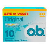 Absorvente Interno O.b Médio 10 Unidades